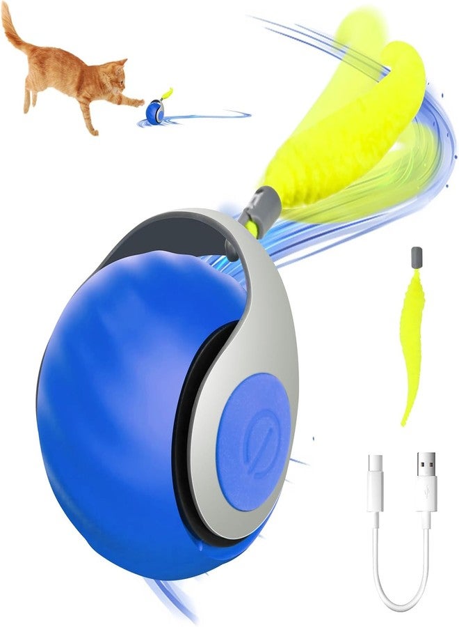 Fennec Mart Speedy Sprint Ball Cat Toy Type-C Rechargeable Interactive Smart Ball for Indoor Cats, Obstacle Avoidance, Keeps Small to Large Cats Busy (Multicolor) - Image 1